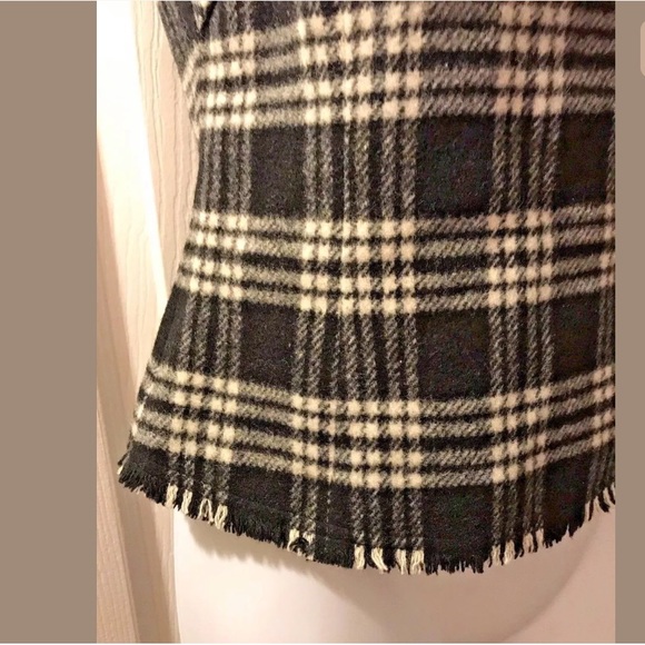GAY GIANO Plaid Strapless Top Tartan Wool Shirt Bow Corset Fringe Vende Moda - Picture 3 of 8